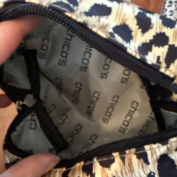 NWT Chicos 5 piece animal print cheetah leopard print make up bag gift set jewel - Picture 5 of 6